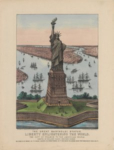 La grande statua di Bartholdi – La libertà che illumina il mondo da N. and Ives, J.M. Currier
