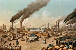 Il molo - New Orleans, 1884 da N. and Ives, J.M. Currier