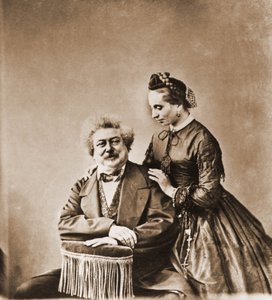 Ritratto di Alexandre Dumas padre, romanziere 1802-1870 e sua figlia Marie Dumas 1831-1878 (foto) da Nadar