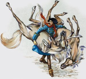Le meravigliose avventure del Barone di Munchausen (gouache su carta) da Nadir Quinto