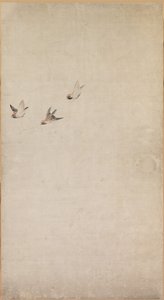 Cuccioli, Passeri e Crisantemi da Nagasawa Rosetsu