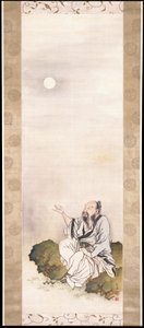 Gentiluomo che osserva la luna da Nakabayashi Chikkei