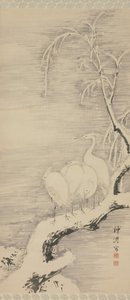 Aironi nella neve, ca. 1840