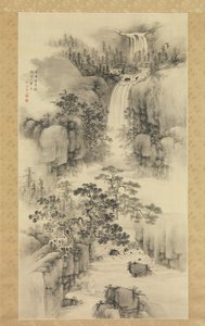 Paesaggio con cascata, 1841 da Nakabayashi Chikuto