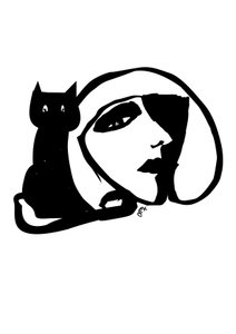Gatto del lunedì, 2021 (inchiostro su cartoncino) da Nancy Moniz Charalambous