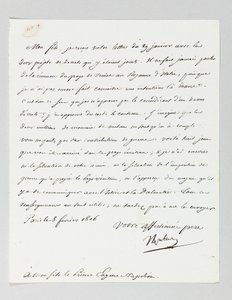 Lettera firmata da Napoleone al suo figliastro, Principe Eugenio di Beauharnais