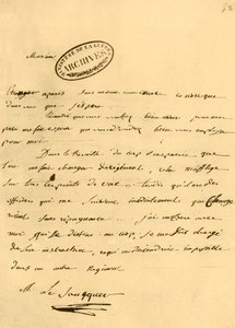 Lettera di Napoleone a Le Saucquer, impiegato di guerra, 3 giugno 1791, 1921 da Napoleon Bonaparte I