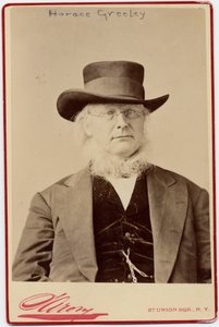 Horace Greeley (1811-72), politico e editore di giornali statunitense da Napoleon Sarony