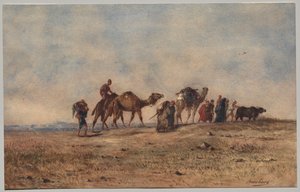 Una carovana nel deserto da Narcisse Berchere