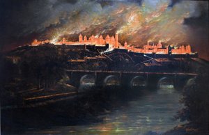 Scoppio nella città di Carcassonne da Narcisse Salières