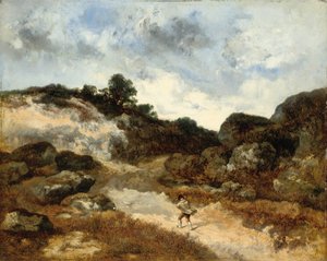 Prima della tempesta, un personaggio sulla strada rocciosa verso Jean-de-Paris
