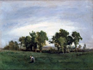 Donna in campo di campagna, c1828-1876 da Narcisse Virgile Diaz de la Peña
