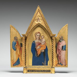 Madonna e Bambino, con i Santi Pietro e Giovanni Evangelista, e Uomo dei Dolori (intero trittico) da Nardo di Cione