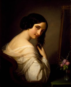 Una signora alla sua toilette