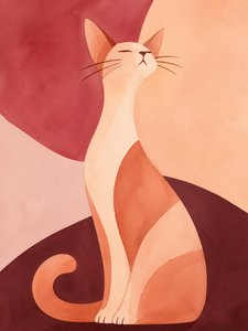 Gatto in acquerello astratto