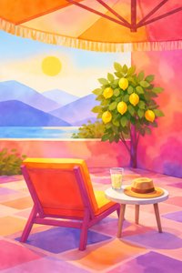 Un patio estivo dai colori vivaci da Natalie Bruns