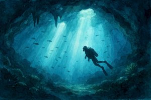 Subacqueo della Grotta Deep Blue da Natalie Bruns