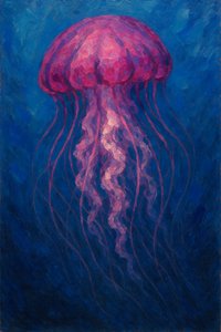 Medusa rosa luminosa