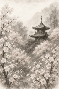 Fiori di ciliegio pagoda giapponese