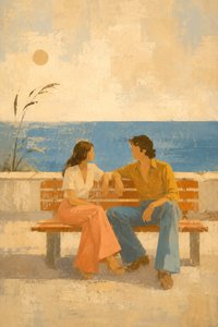 Coppia nostalgica in riva al mare da Natalie Bruns