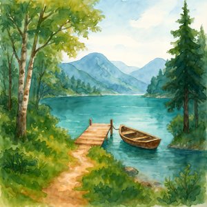 Lago di montagna tranquillo