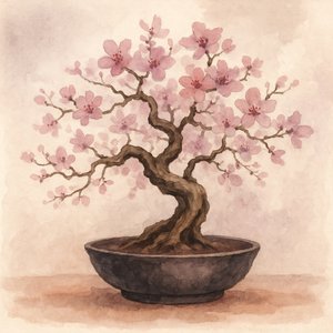 Bonsai di ciliegio rosa da Natalie Bruns