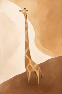 Paesaggio sereno con giraffe