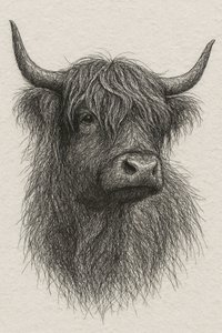 Toro delle Highlands dal pelo arruffato da Natalie Bruns