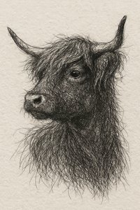 Mucca delle Highlands dal pelo arruffato da Natalie Bruns