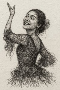 Ballerina di flamenco sorridente da Natalie Bruns