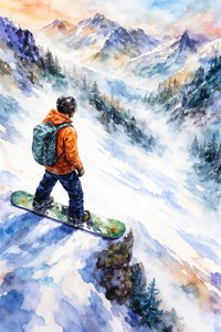 La vista sulle montagne di uno snowboarder da Natalie Bruns