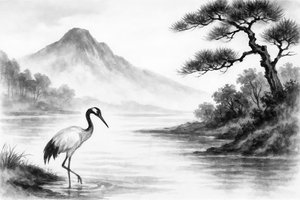 Una tranquilla scena sul lago Crane