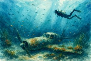 Relitto di un aereo sott