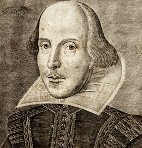 Ritratto di William Shakespeare sul frontespizio di Commedie, storie e tragedie da Nathan Benn