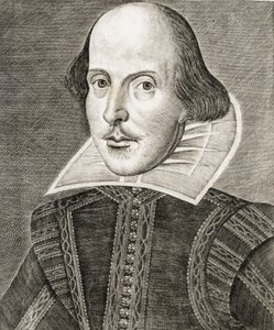 Ritratto di William Shakespeare sul frontespizio di Commedie, storie e tragedie i... da Nathan Benn