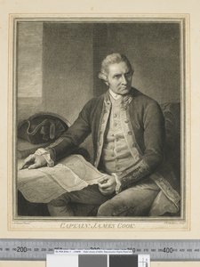 Capitano James Cook, inciso da J. K. Sherwin (1751–90), c.1773-84 (incisione) da Nathaniel (after) Dance Holland