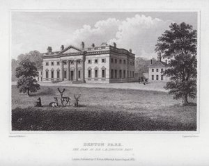 Denton Park, la residenza di Sir C H Ibbotson (incisione) da Nathaniel (after) Whittock