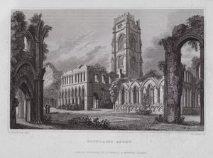 Abbazia di Fountains da Nathaniel (after) Whittock