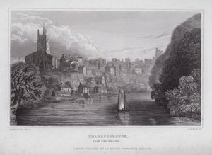 Knaresborough, dal ponte da Nathaniel (after) Whittock