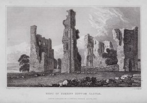 Rovine del castello di Sheriff Hutton da Nathaniel (after) Whittock