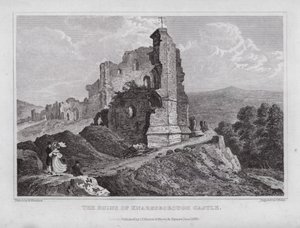Le rovine del castello di Knaresborough (incisione) da Nathaniel (after) Whittock