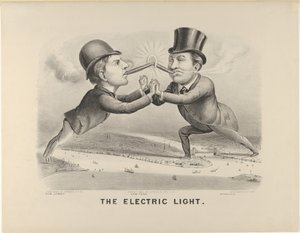 La Luce Elettrica, 1880. Creatori: Nathaniel Currier, James Merritt Ives, Currier e Ives da Currier and Ives