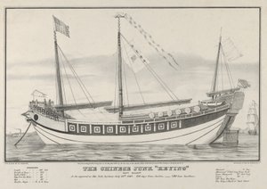 La giunca cinese Keying-Capitano Kellett-Come appariva nel porto di New York il 13 luglio..., 1847