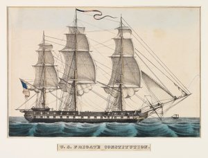 Fregata statunitense Constitution da Nathaniel Currier