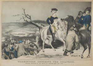 Washington attraversa il Delaware - Sera precedente alla battaglia di Trenton, 25 dicembre, ..., 1847 da Nathaniel Currier