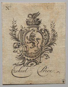 Ex libris: Stemma con iscrizione Ezekiel Price