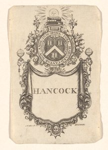 Ex libris del Harvard College (Hancock) da Nathaniel Hurd