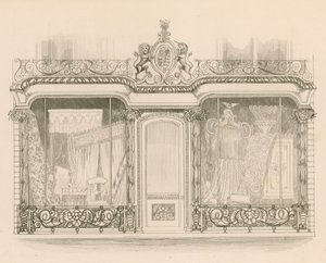 Vetrina per Messrs Saunders e Woodley, tappezzieri, Regent Street, Londra