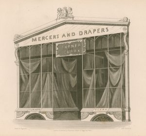 Negozio di Messrs Turner e Clark, Mercers e Drapers, Coventry Street, Londra