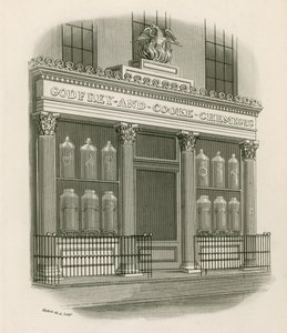 Vetrina di Godfrey and Cooke, chimici, Conduit Street, Londra